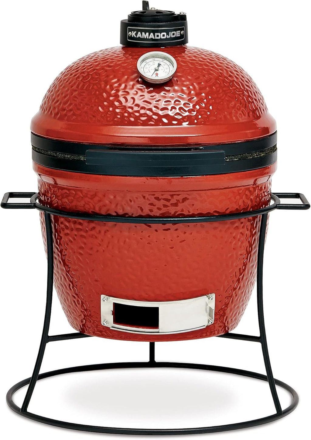 Kamado Joe KJ13RH 13.5 inch Portable Charcoal Grill, Blaze Red - Includes KJ15080420 Grill Cover, Black & Cast Iron Sear Plate (KJ15090620) for Classic Joe and Joe Jr Grills