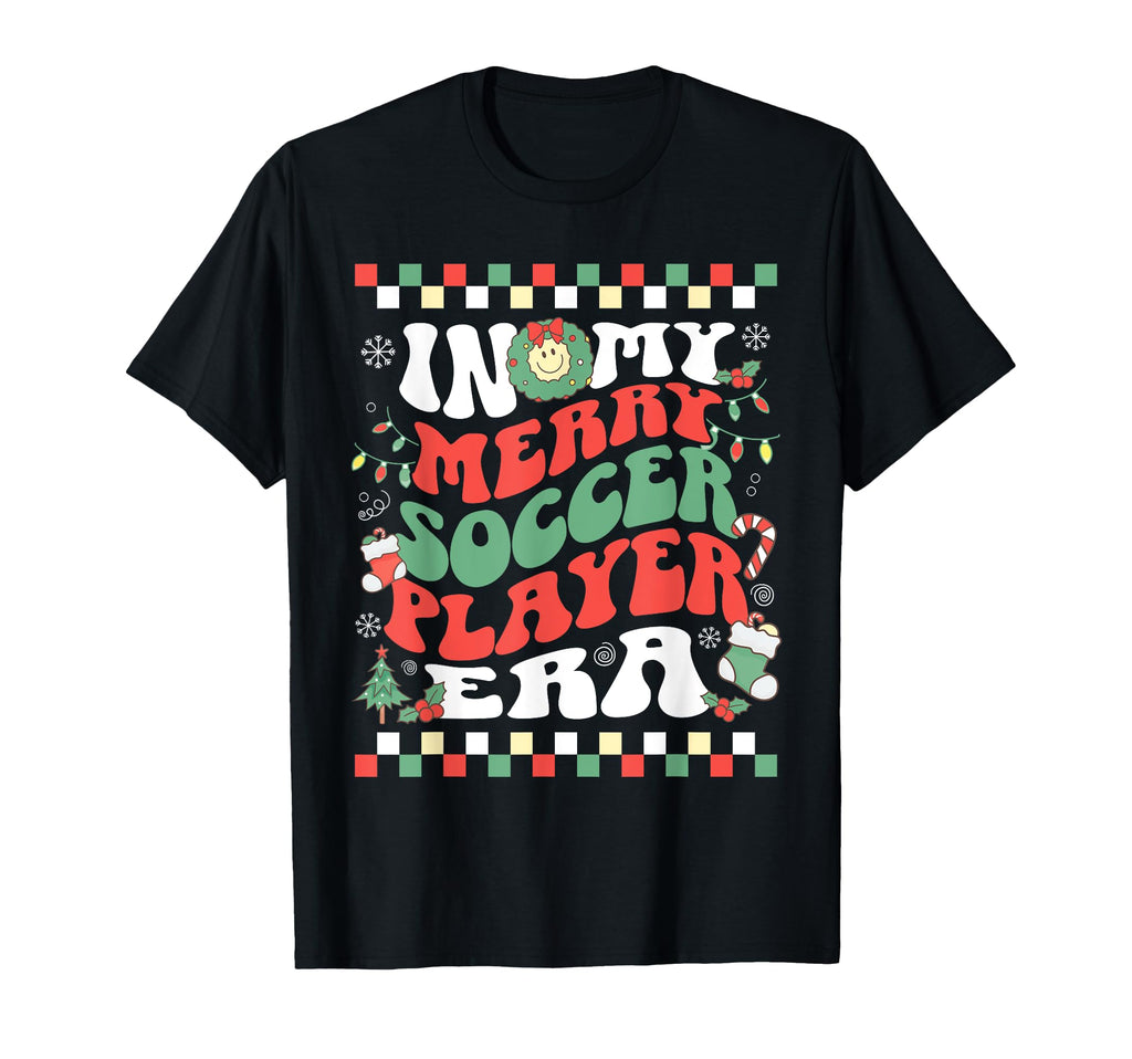 My Merry Soccer Player Era Groovy T-Shirt - Minimalist Print Men Women