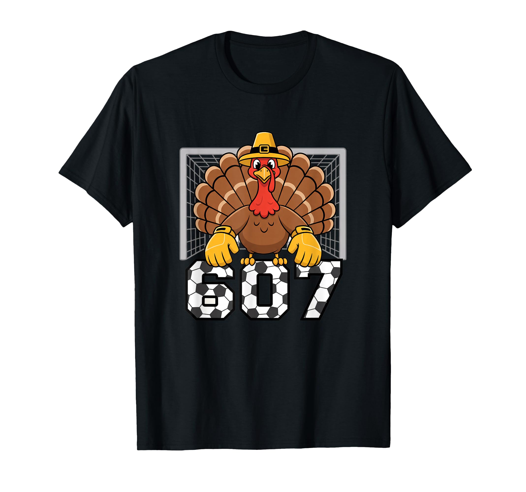607 Turkey Goalie Funny Thanksgiving T-Shirt - Streetwear Style for Adults
