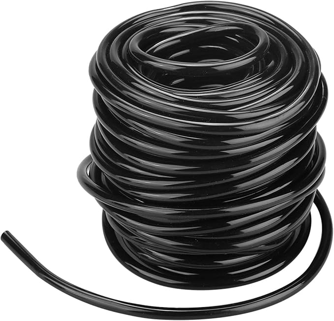 Garden Watering Tube, 4mm Drip Irrigation System Hose Blank Distribution Misting Tubing Main Line Automatic Water Pipe DIY Small Lawn Agriculture Hydroponics Flower Patio Emitters Bubbler Sprinkle 20M