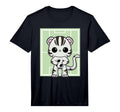 White Tiger Anime Cat Soccer Player T-Shirt - Minimalist Print Unisex