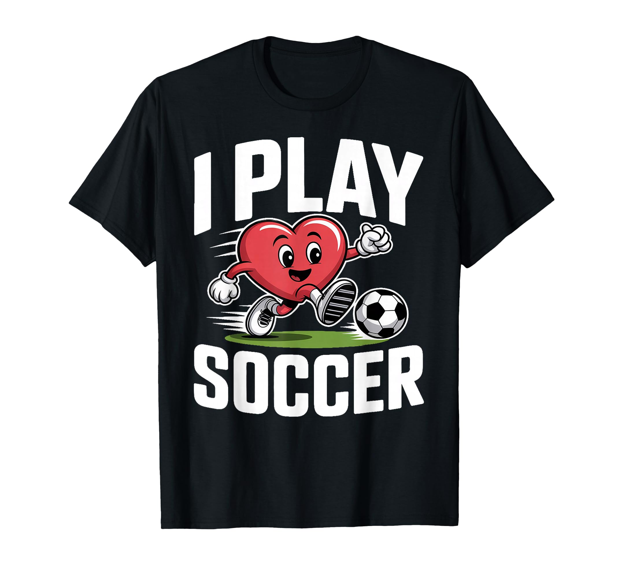 I Play Soccer Heart Soccer T-Shirt - Minimalist Print Unisex