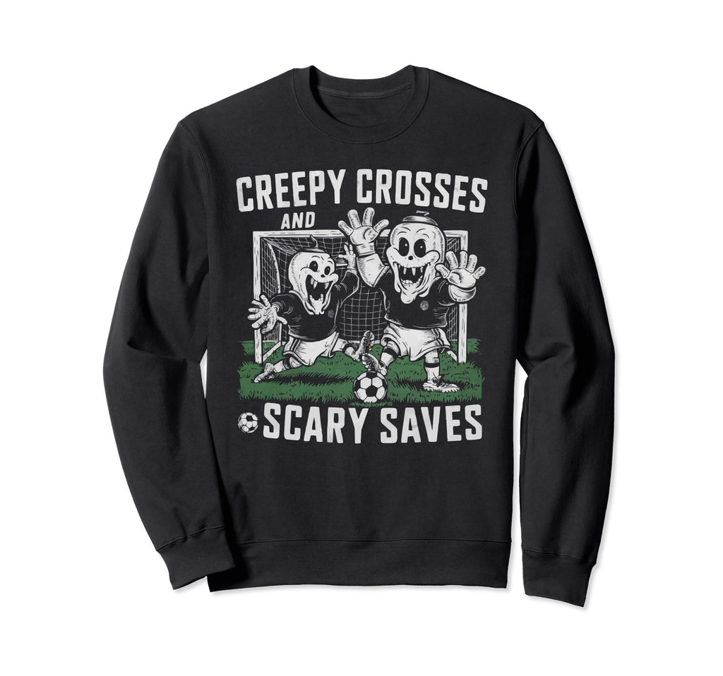 Soccer Halloween Spooky Goalkeeper Sweatshirt - Unique Graphic Men Women