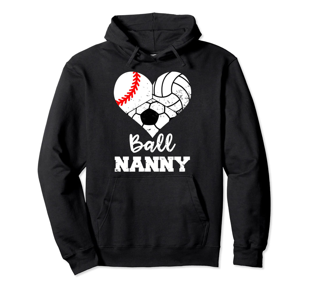 Ball Nanny Heart Funny Baseball Hoodie - Custom Art Print for Adults