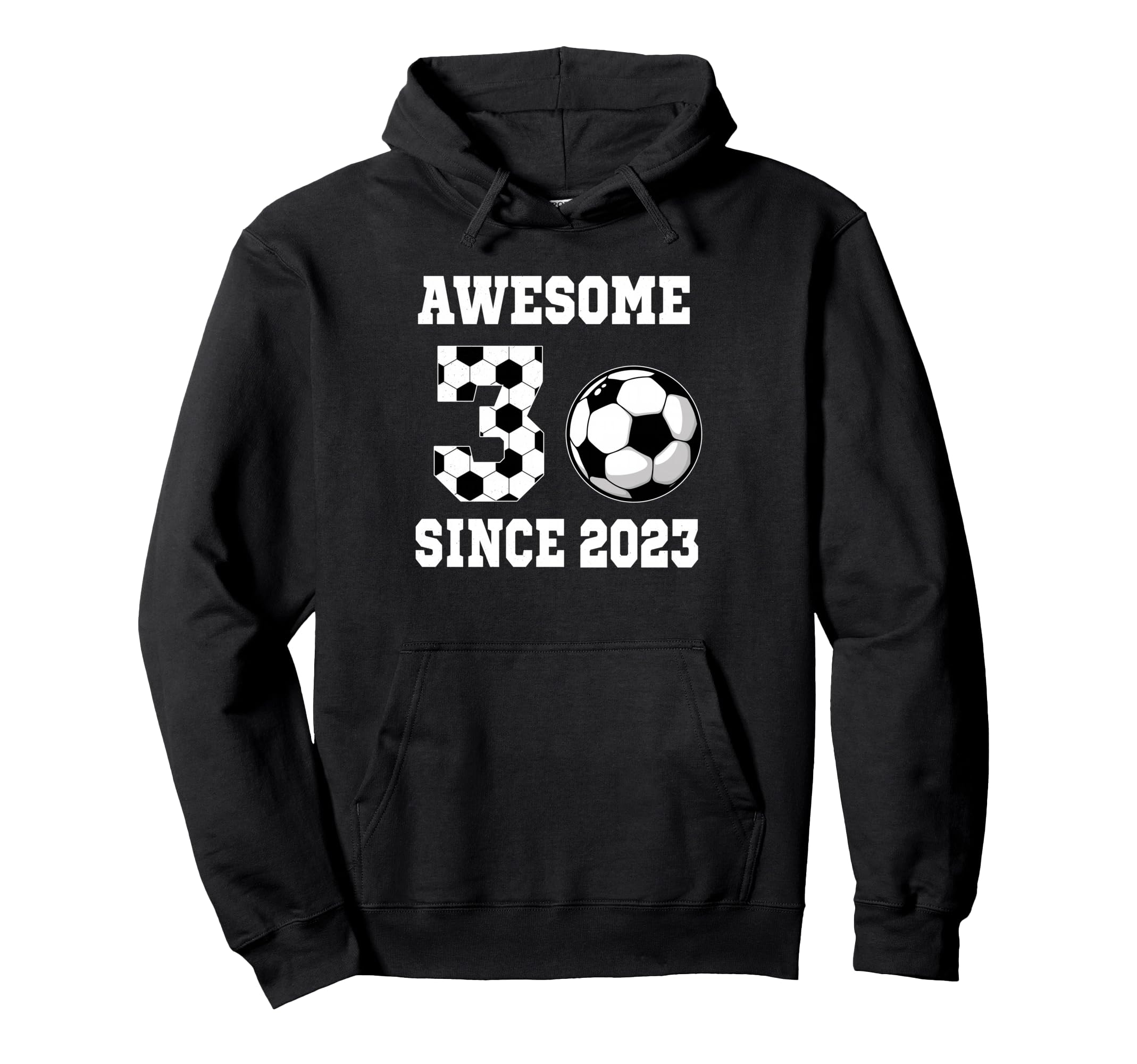 3 Years Old Birthday Soccer Awesome Since Hoodie - Trendy Graphic Unisex