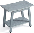 Large Shower Bench Seat, HDPS Shower Stool for Inside, Waterproof Spa Bath Chair for Shaving Leg, Weather Resistant/Non-Slip, Indoor/Outdoor Use, No Maintenance, Gray
