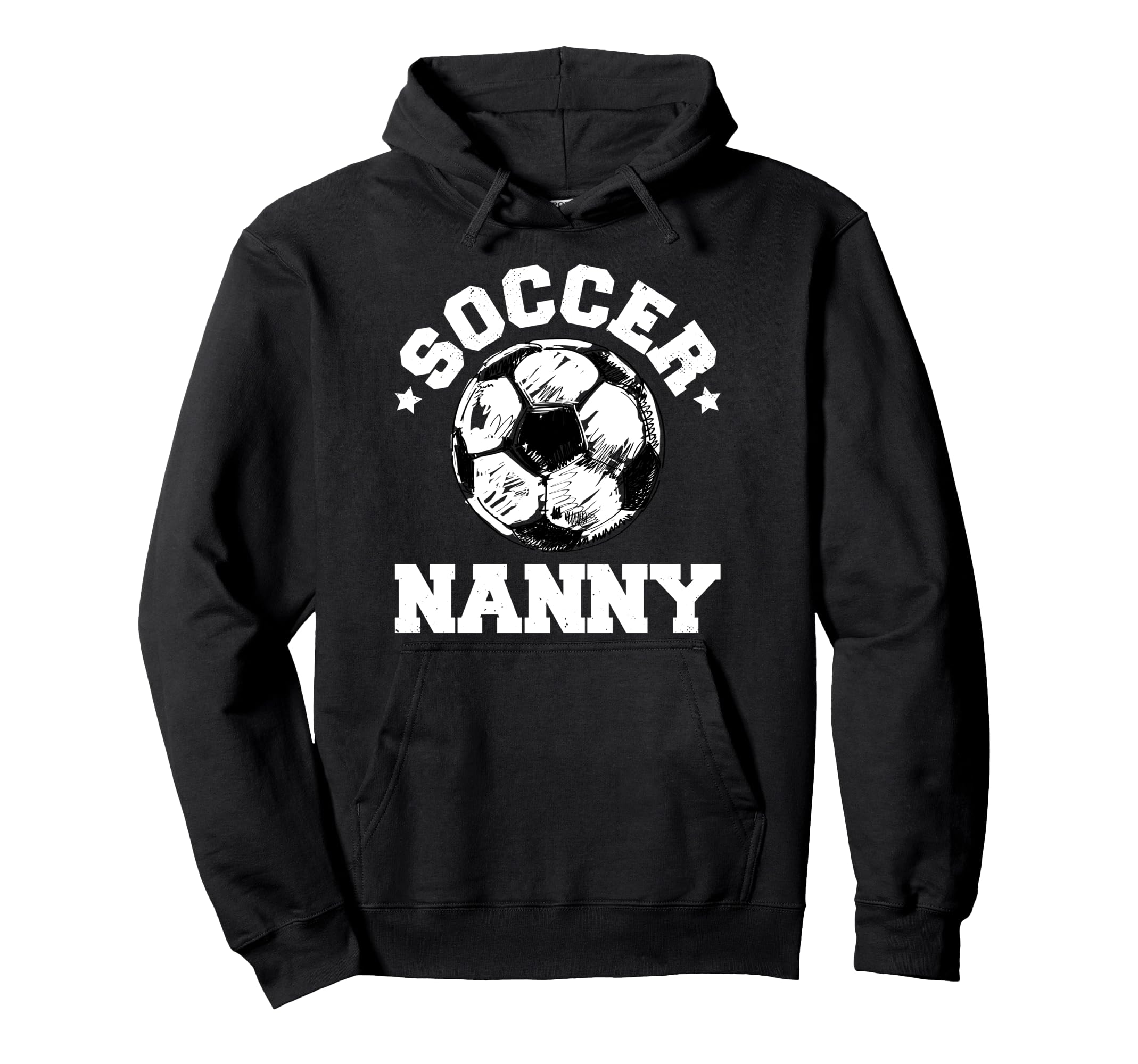 Soccer Nanny Soccer Ball Distressed Hoodie - Novelty Apparel Men Women