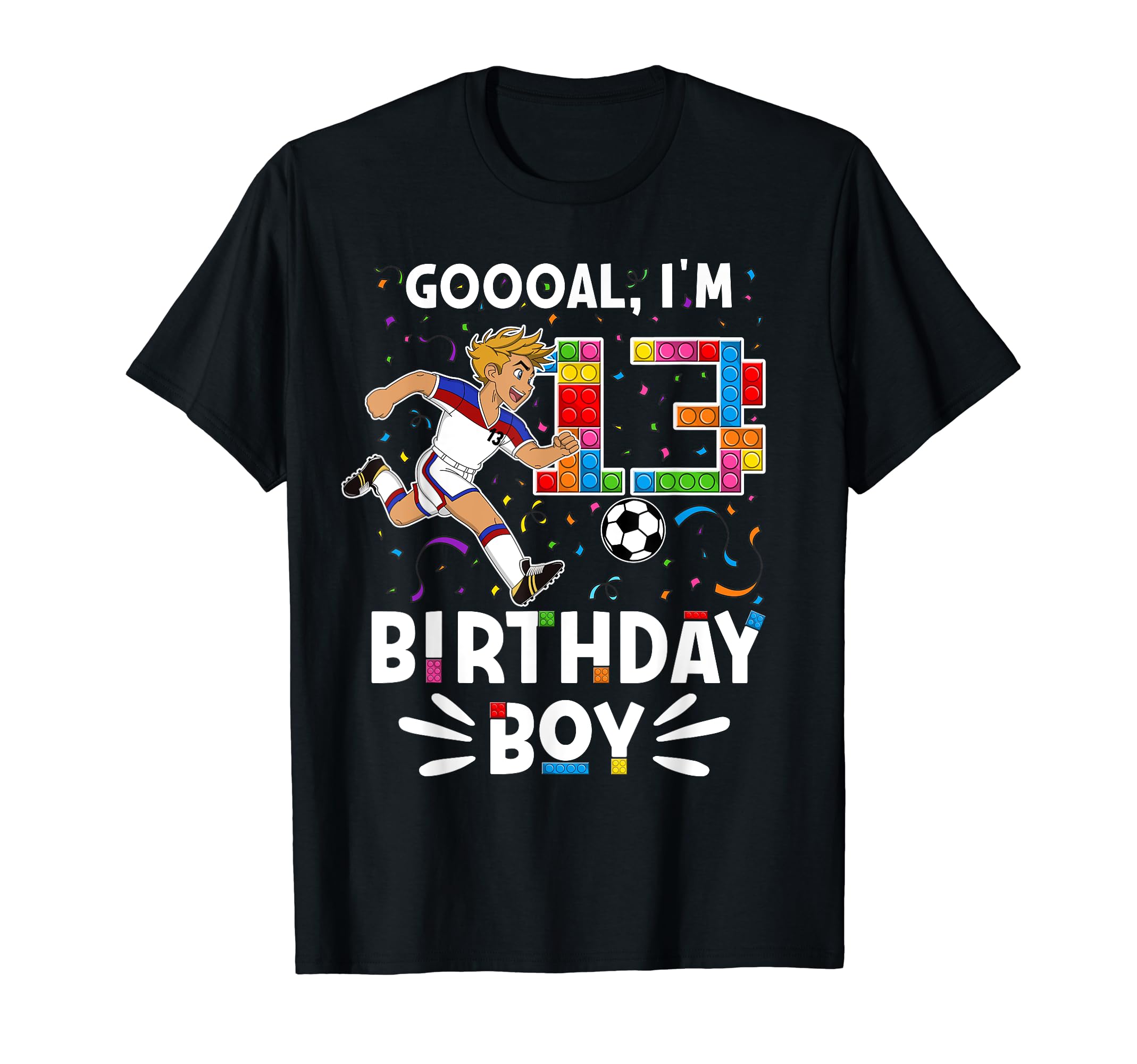 Mens Goooal Im 13 I Building Blocks I 13Th T-Shirt - Trendy Graphic Unisex