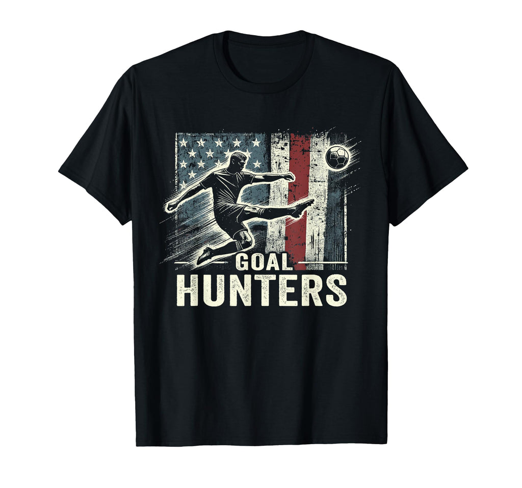 Goal Hunters Patriotic Soccer Lover T-Shirt - Minimalist Print for Adults
