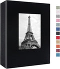 Vienrose Small Photo Album 4x6 100 Photos Linen Cover Picture Book with Front Window for Baby Wedding Children
