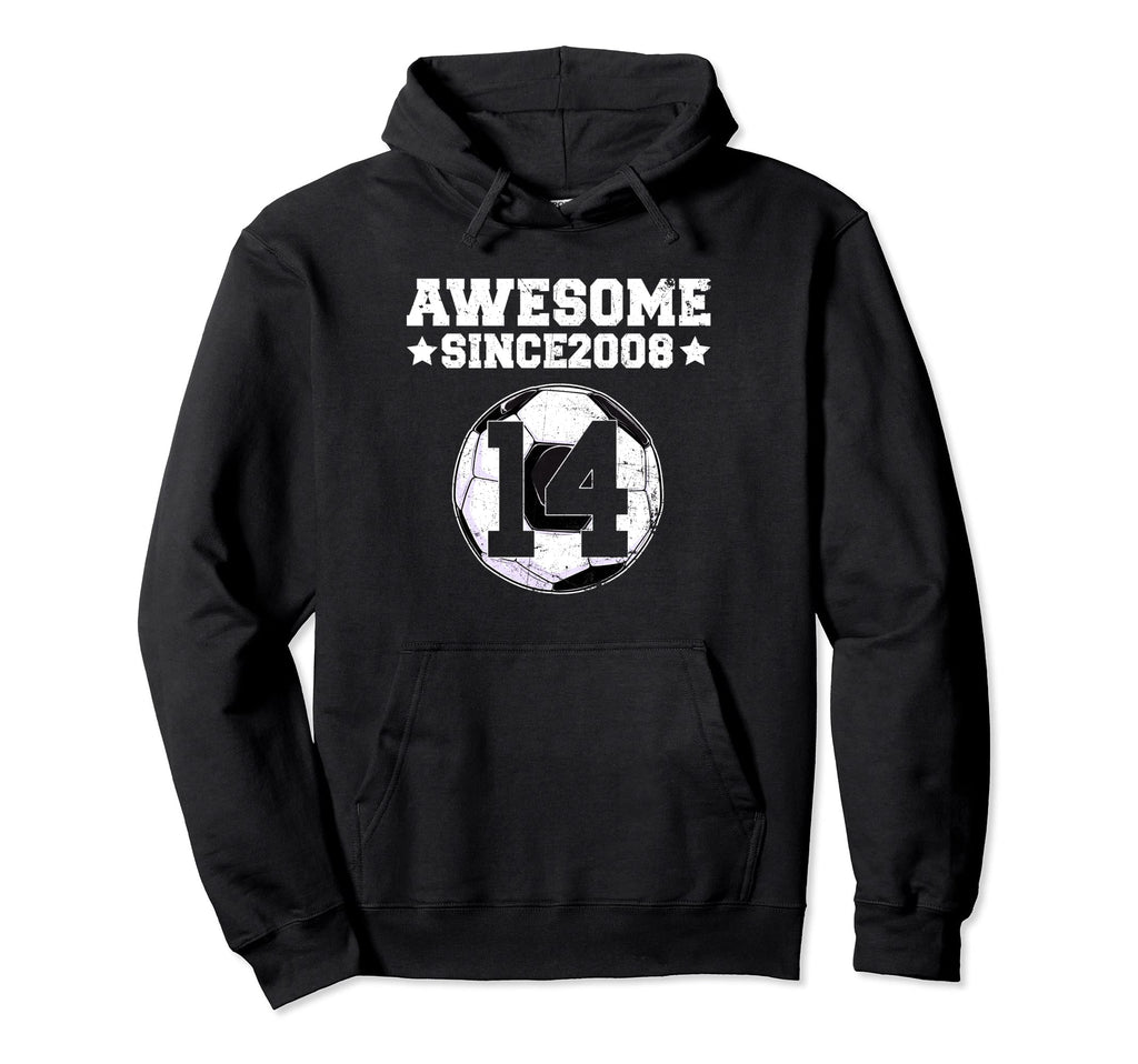 Awesome Since 2008 Soccer 14Th Hoodie - Novelty Apparel for Adults
