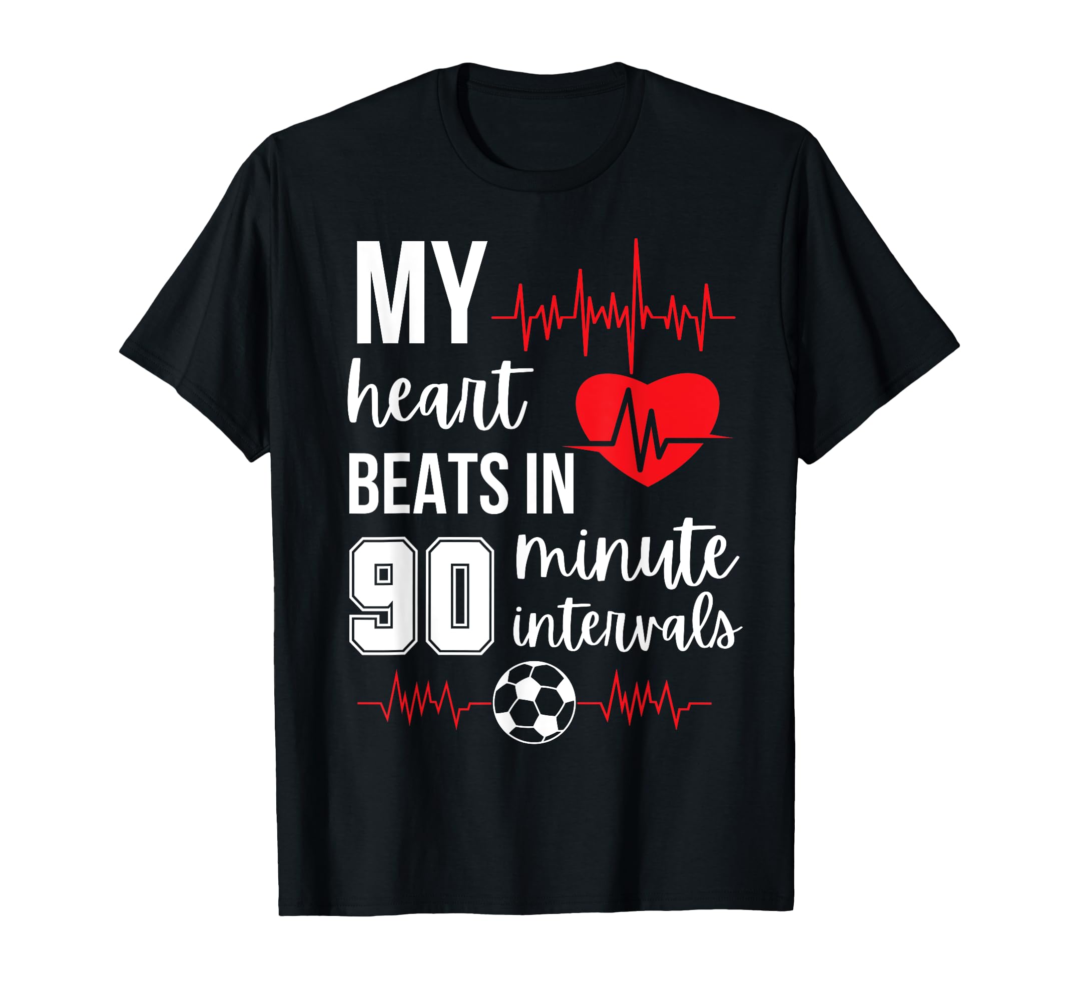 Soccer Fan Heartbeat T-Shirt - Streetwear Style for Adults