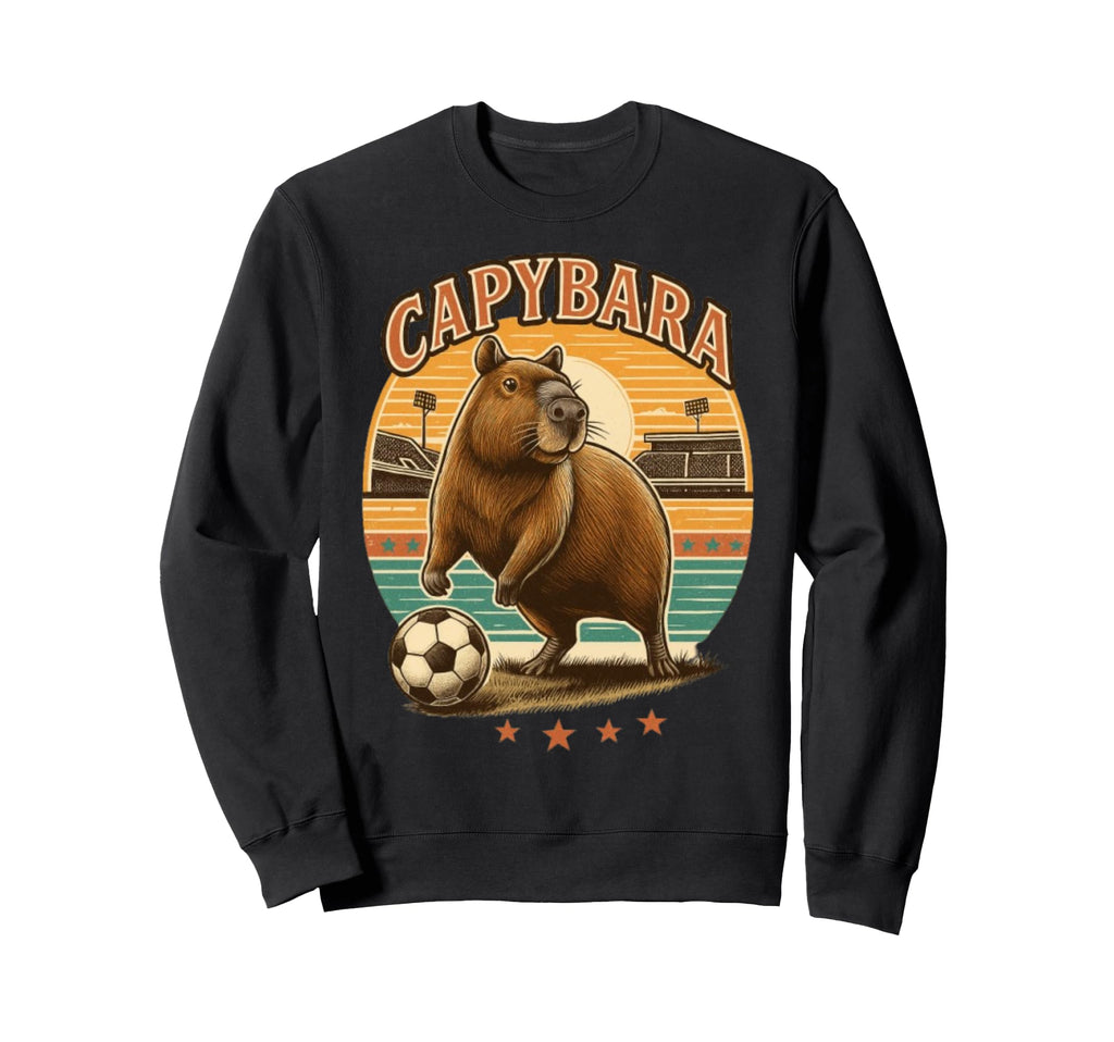 Capybara Soccer Sweatshirt - Fun Novelty Design for Adults
