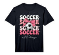 Groovy Soccer Coquette Bow Soccer All T-Shirt - Minimalist Print Unisex