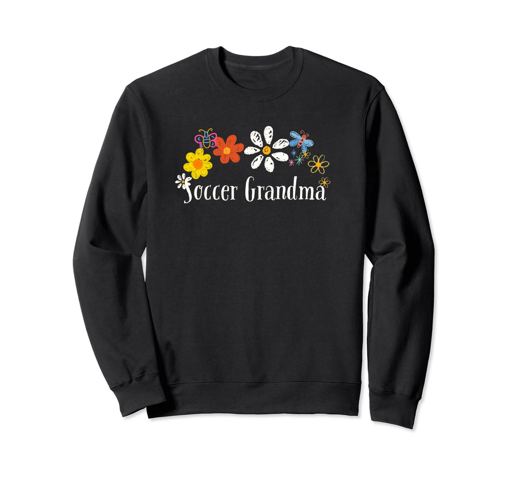 Funny Flowers Soccer Grandma Floral Sweatshirt - Unique Graphic for Adults