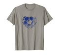 Soccer Ball Blue Color Heart Mom Fan T-Shirt - Trendy Graphic for Adults