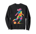 Colorful Funny Soccer Fan Dad Mom Sweatshirt - Graphic Print for Adults