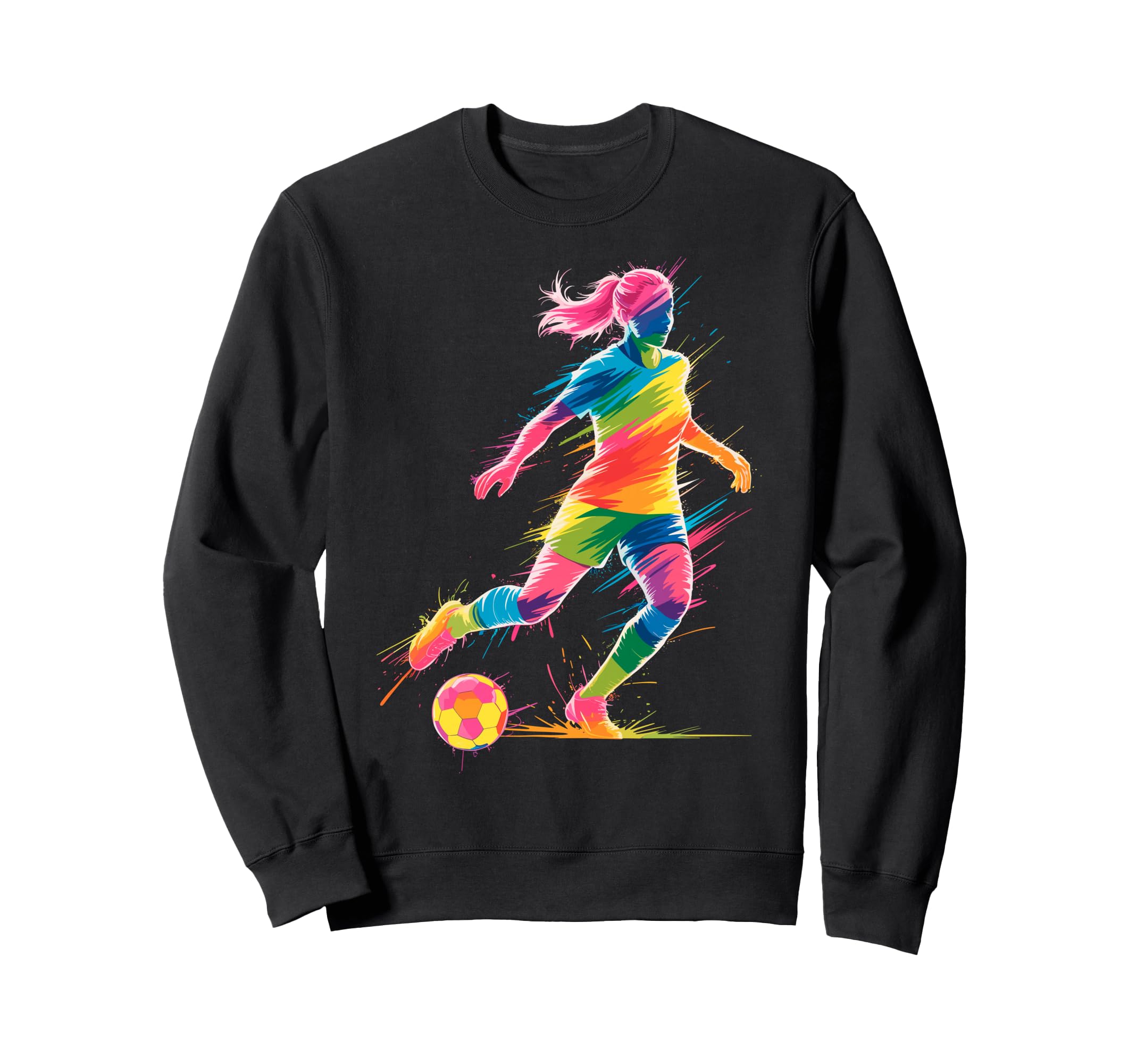 Colorful Funny Soccer Fan Dad Mom Sweatshirt - Graphic Print for Adults