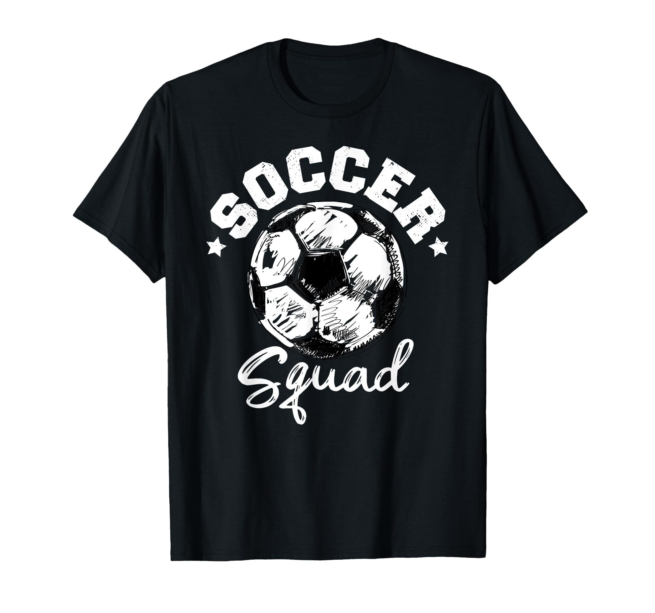 Soccer Squad Soccer Ball Distressed Funny T-Shirt - Graphic Print Unisex