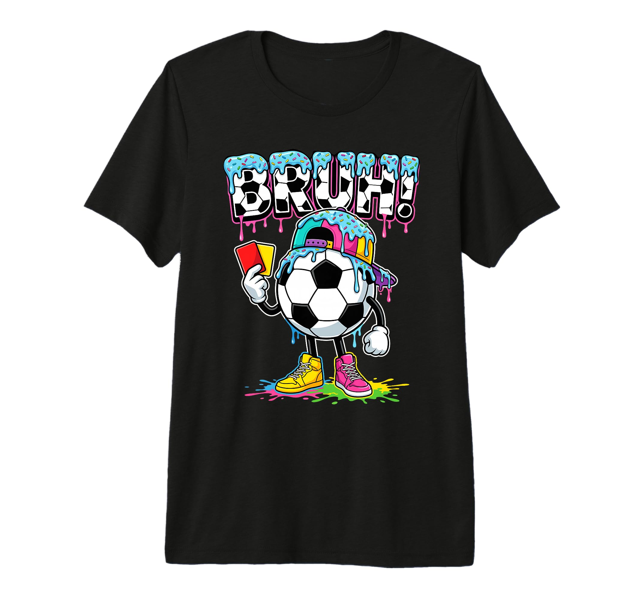 Soccer Ball Bruh Ice Cream Drip Funny T-Shirt - Streetwear Style Unisex