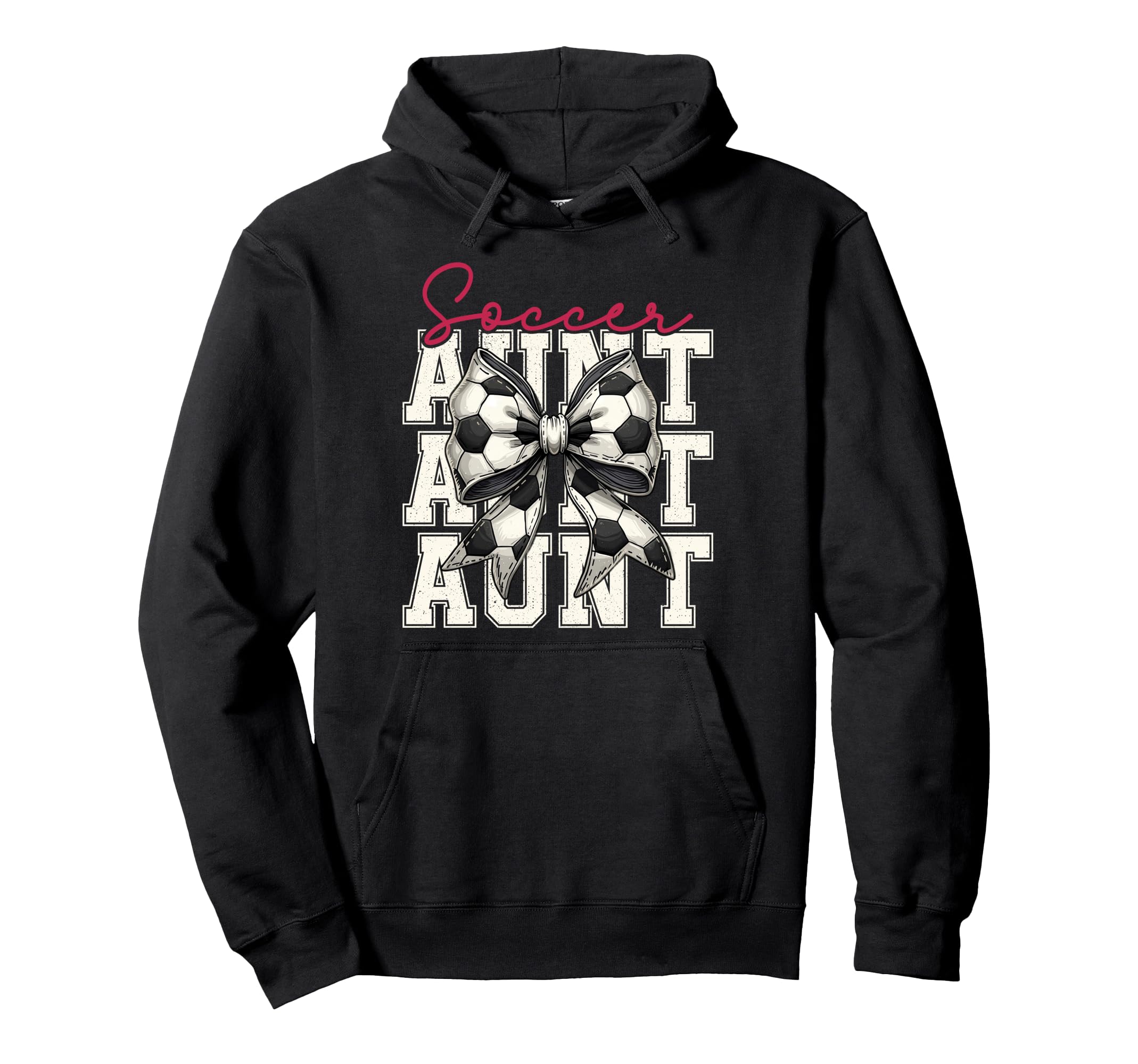 Soccer Aunt Funny Coquette Bow Hoodie - Fun Novelty Design for Adults