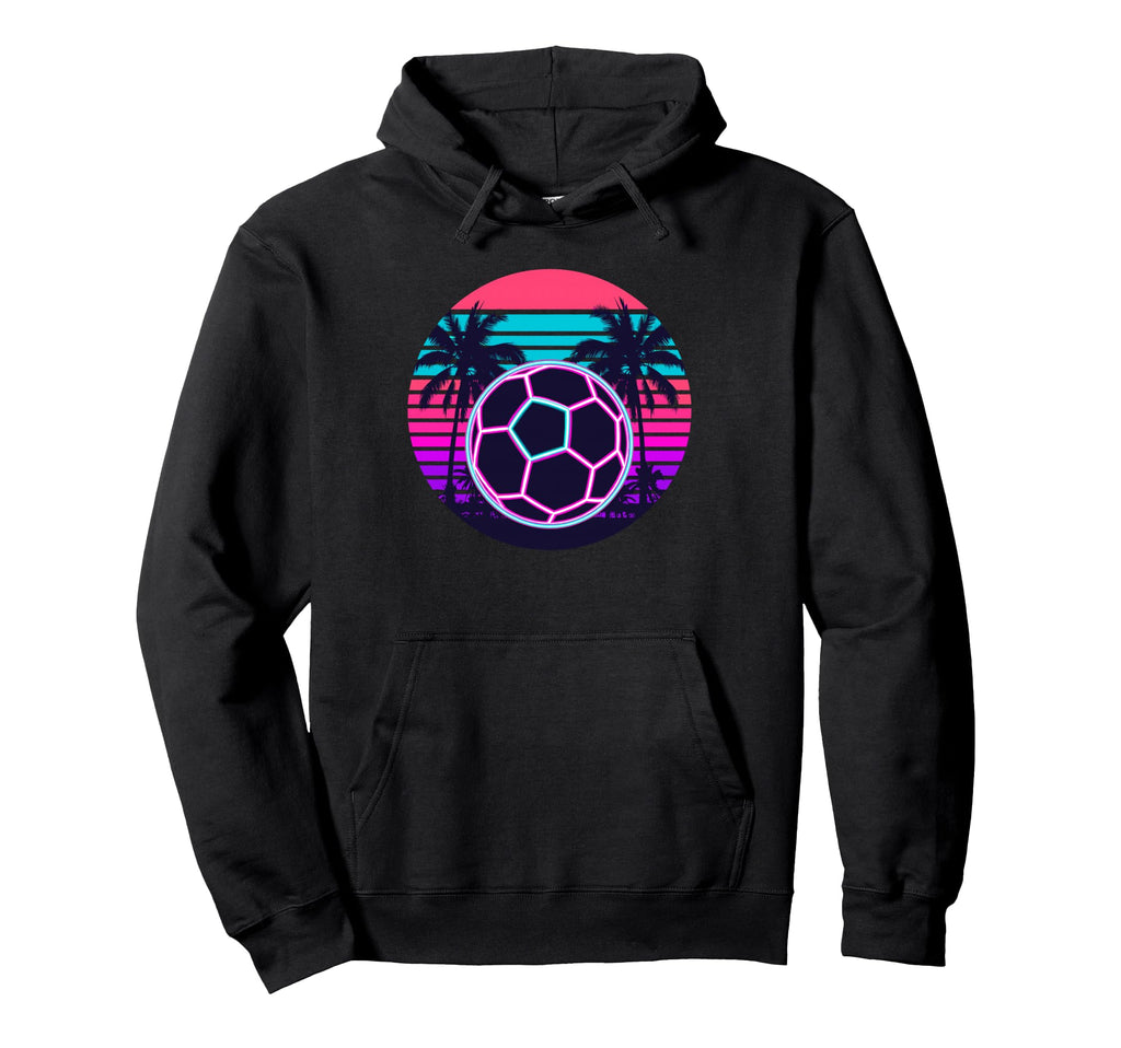 Beach Palm Soccer Ball Football Hoodie - Unique Graphic for Adults