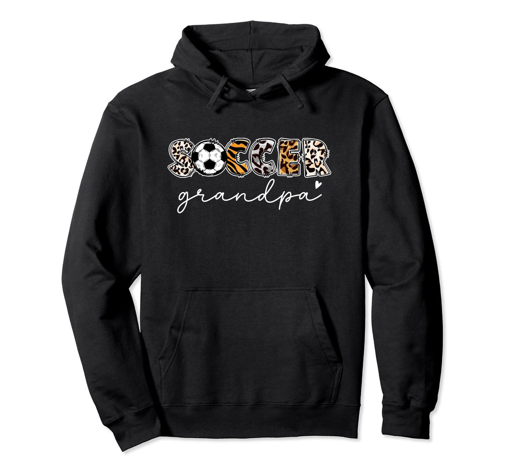 Soccer Grandpa Leopard Funny Hoodie - Casual Everyday Wear for Adults