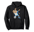 Guatemala Flag Dabbing Dog Football Hoodie - Aesthetic Graphic for Adults