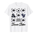 Soccer Sister Bow Soccer Mom Mommy T-Shirt - Minimalist Print Men Women