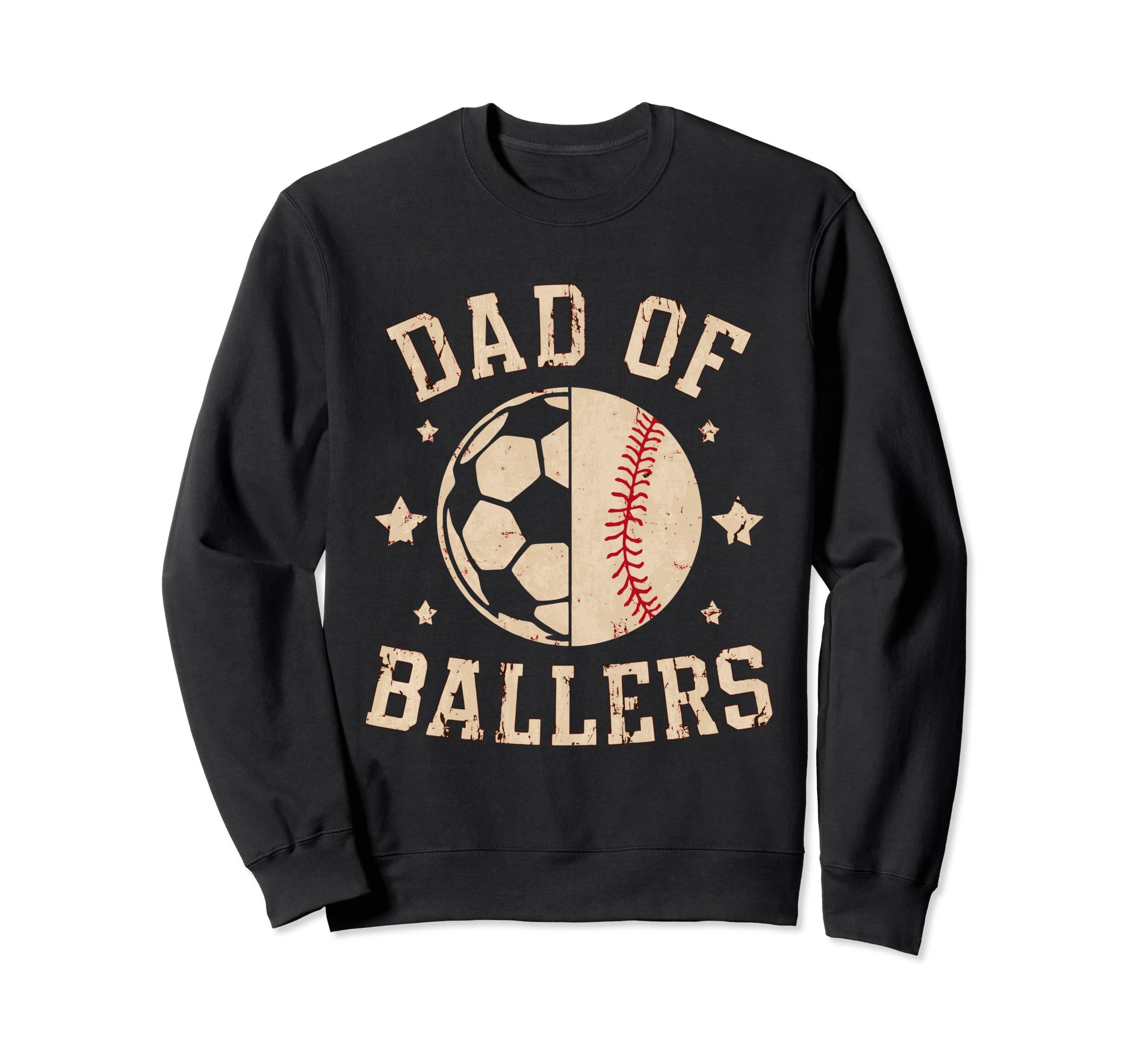 Dad Ballers Baseball Soccer Ball Sweatshirt - Trendy Graphic for Adults