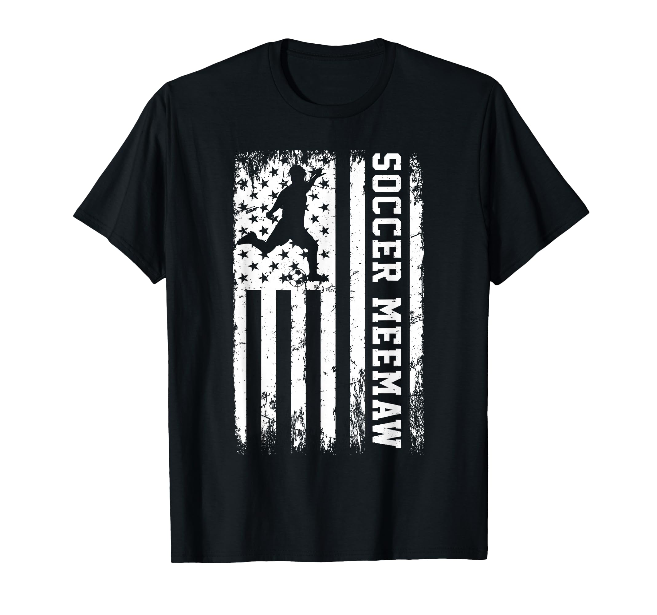 Soccer Meemaw Usa American Flag T-Shirt - Fun Novelty Design Unisex