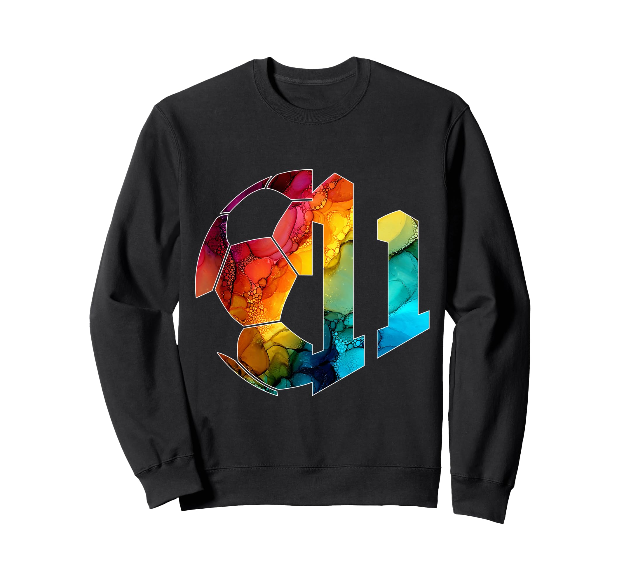 Number 11 Years Soccer 11Th Birthday Sweatshirt - Trendy Graphic for Adults