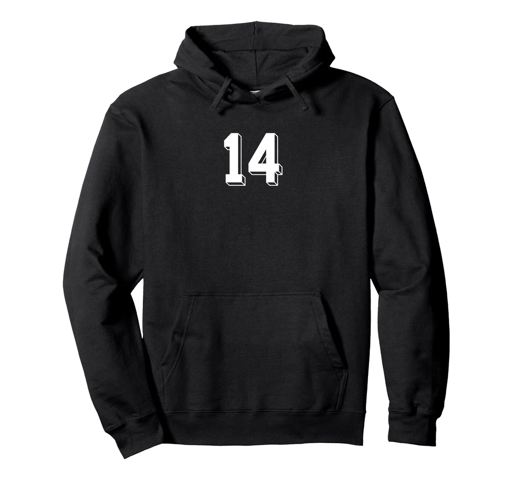 Number 14 80S 90S Soccer Team Jersey Hoodie - Novelty Apparel for Adults