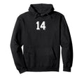 Number 14 80S 90S Soccer Team Jersey Hoodie - Novelty Apparel for Adults