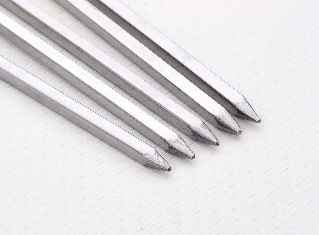 8 inch Barbecue Skewers Square Metal BBQ Sticks,HONSHEN 12Pack Stainless Steel Skewer,Kebob,kabob Sets for Grill Outings Cooking (BBQ Skewers Square 8inch-12p)