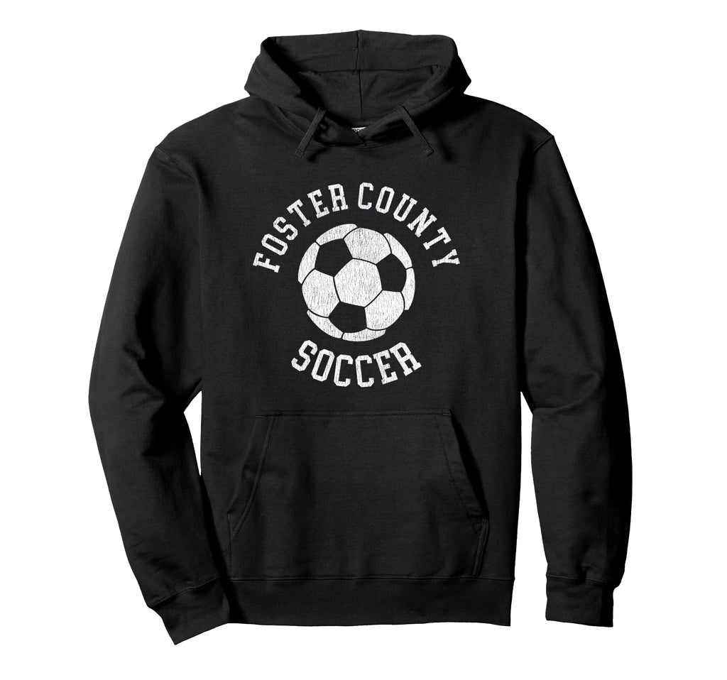 Foster County Soccer Distressed 90S Hoodie - Minimalist Print Unisex