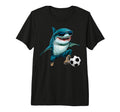 Football Shark Tri Blend T-Shirt - Streetwear Style for Adults