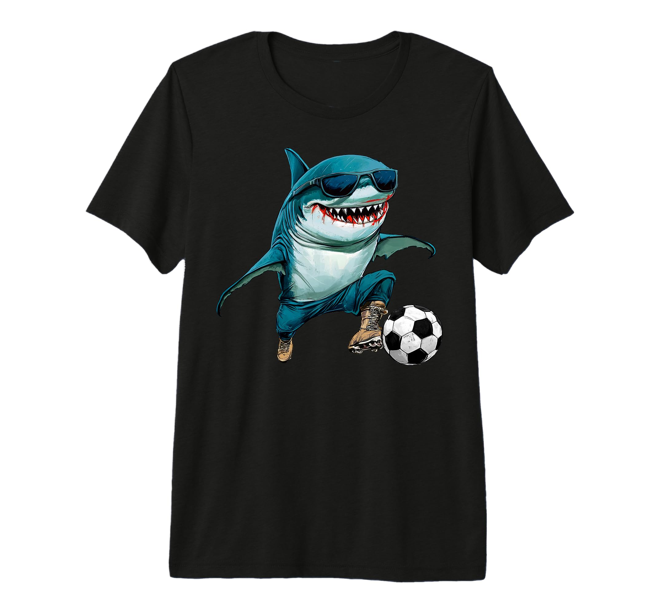 Football Shark Tri Blend T-Shirt - Streetwear Style for Adults