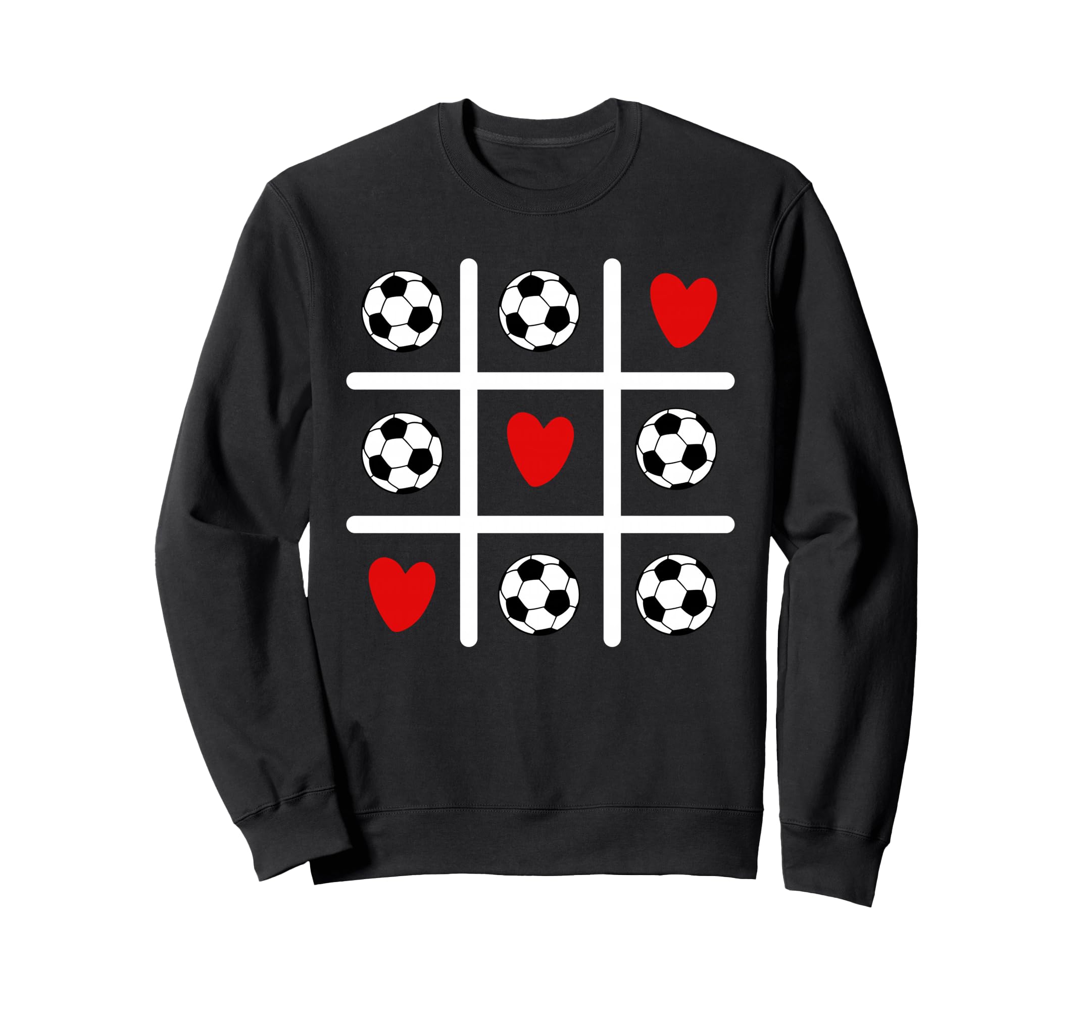 Valentine Soccer Love Heart Sweatshirt - Fun Novelty Design for Adults