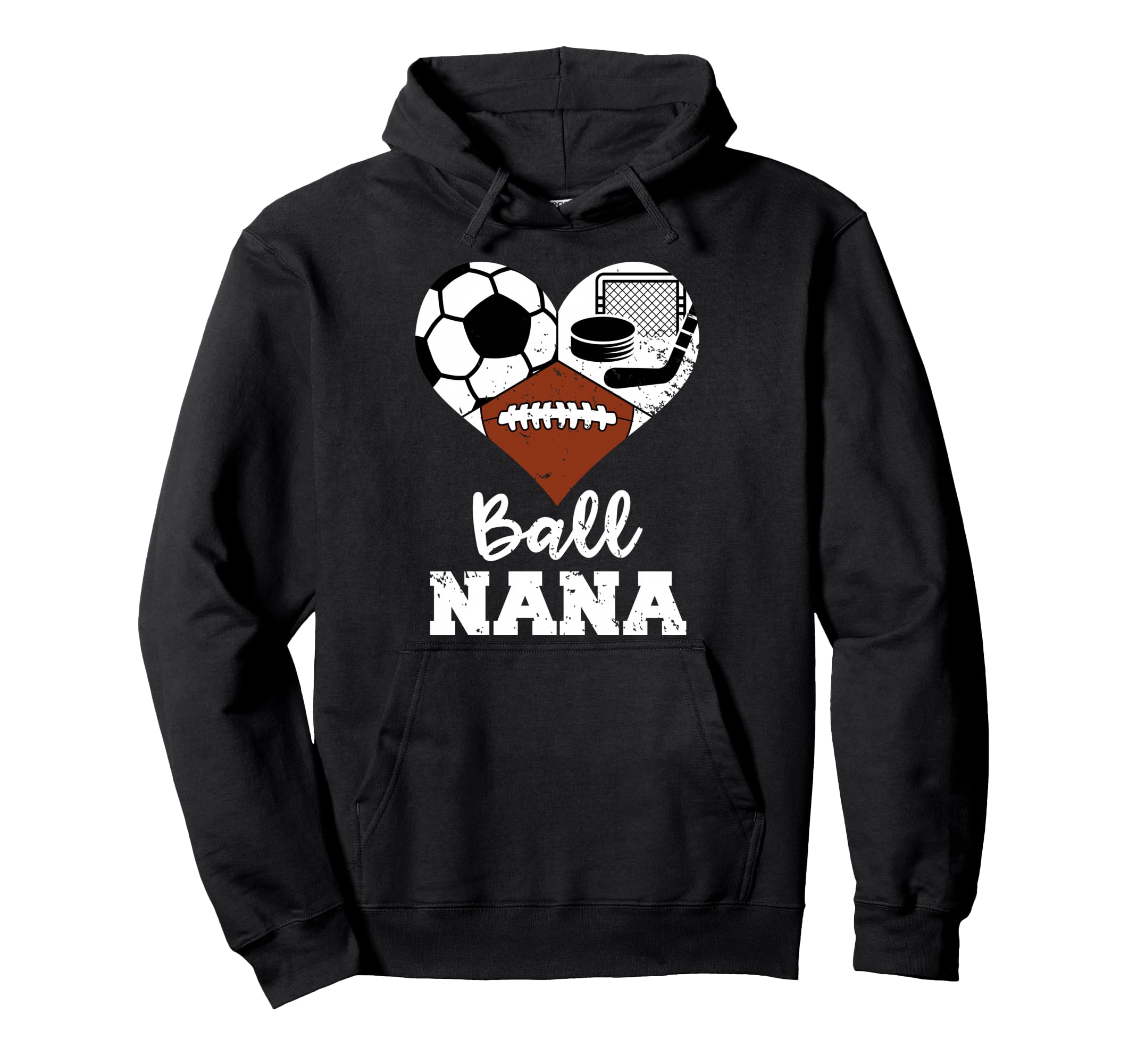 Ball Nana Heart Funny Soccer Football Hoodie - Graphic Print Men Women