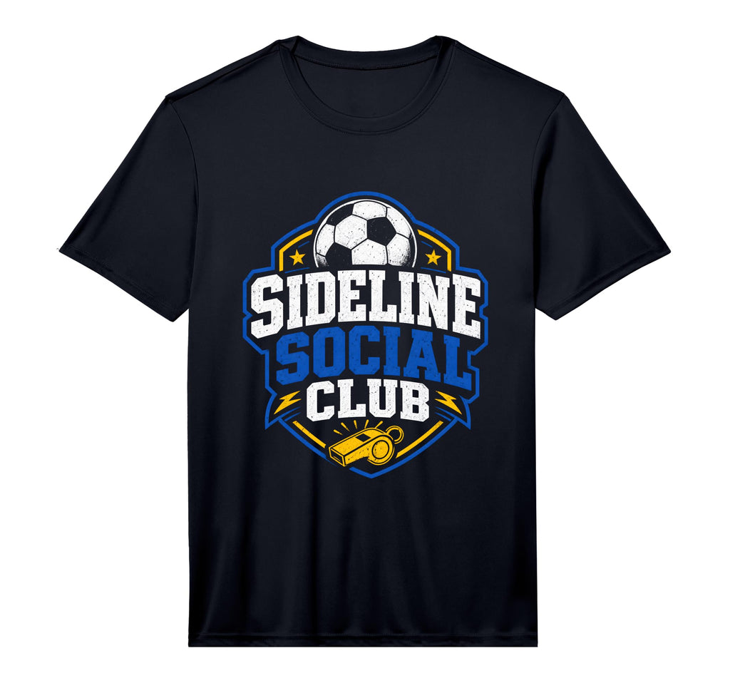 Mens Sideline Social Club Soccer Team T-Shirt - Novelty Apparel for Adults
