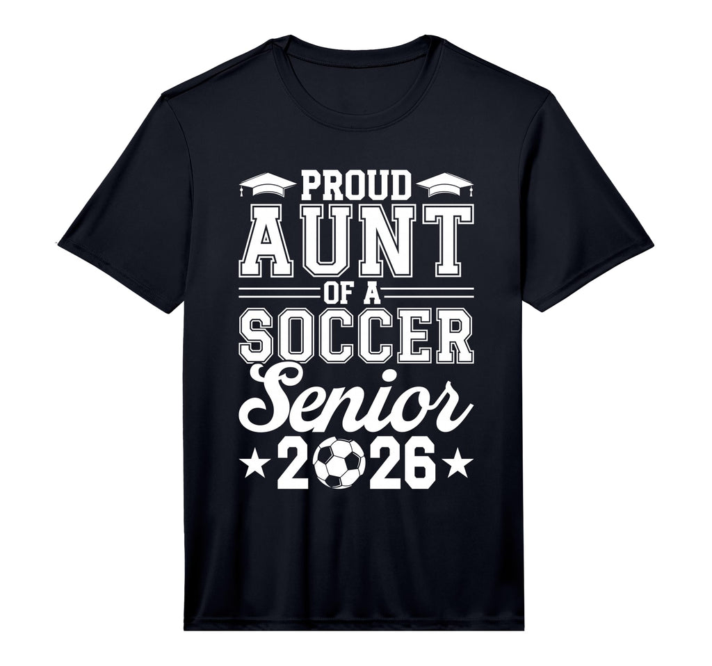 Mens Proud Aunt 2026 Senior Soccer T-Shirt - Novelty Apparel for Adults