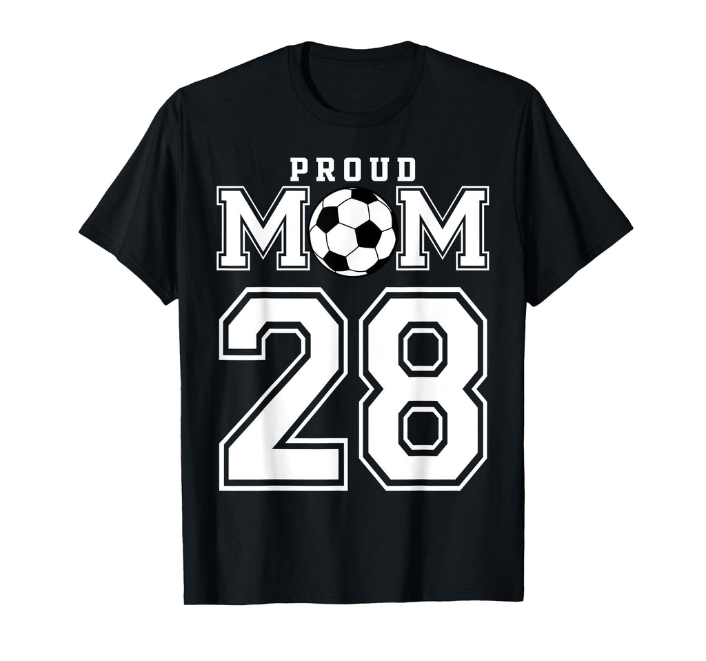Number 28 Custom Proud Soccer Futbol T-Shirt - Fun Novelty Design Unisex
