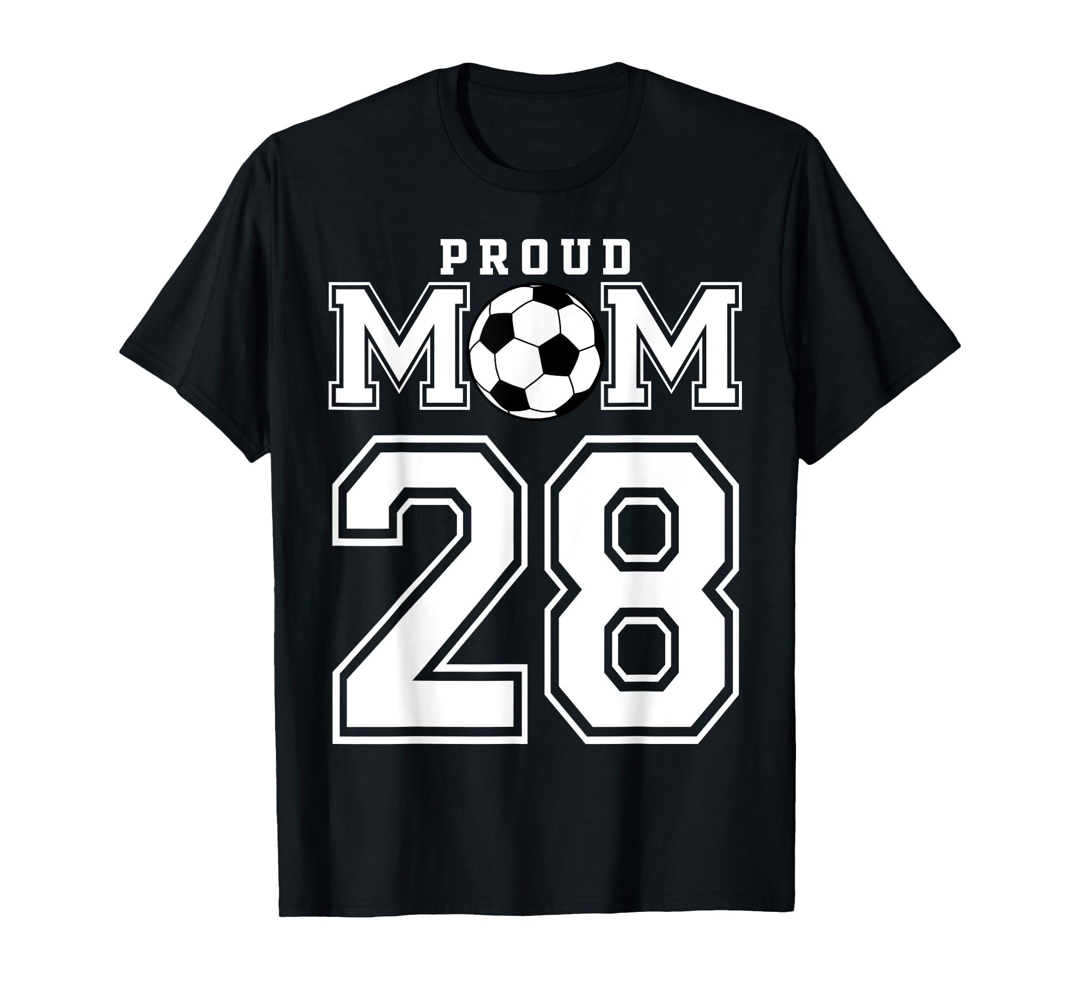Number 28 Custom Proud Soccer Futbol T-Shirt - Fun Novelty Design Unisex