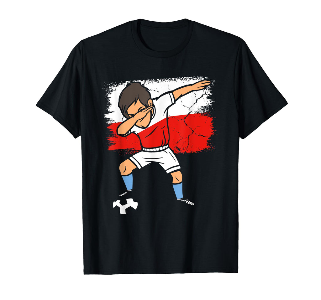 Dabbing Poland Soccer Polish Football T-Shirt - Novelty Apparel for Adults