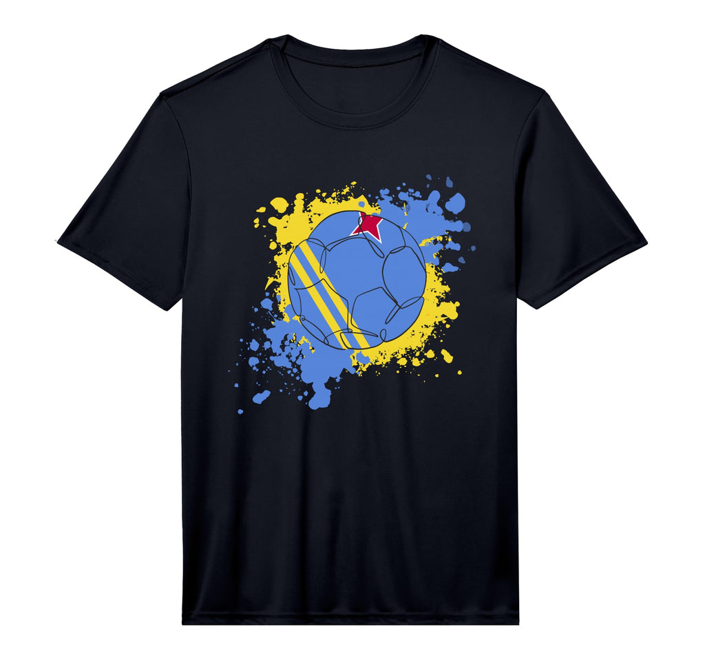 Soccer Ball Flag Aruba Performance T-Shirt - Novelty Apparel Unisex