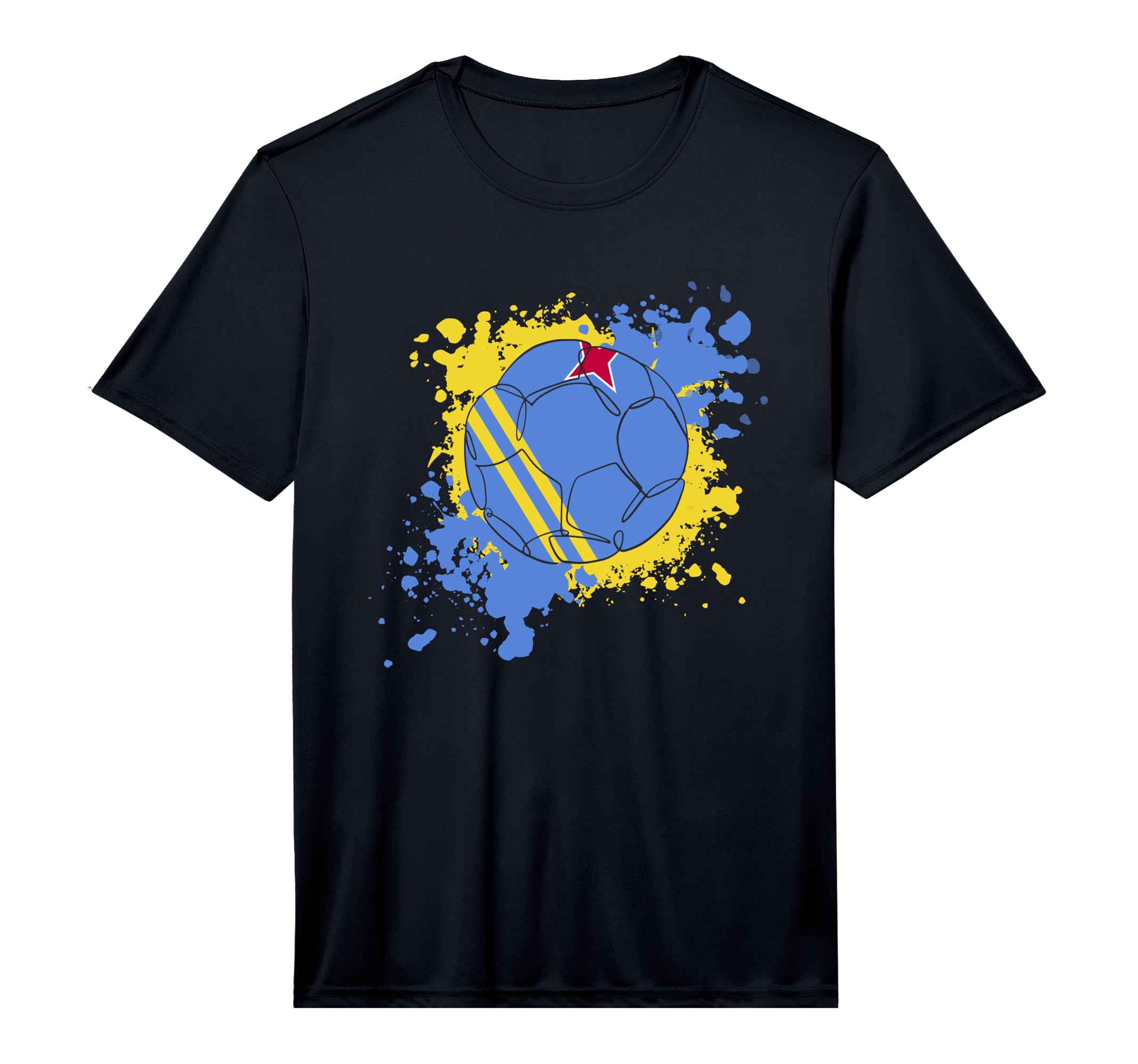 Soccer Ball Flag Aruba Performance T-Shirt - Novelty Apparel Unisex
