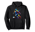 Colorful Splash Art Soccer Sport Player Hoodie - Unique Graphic Unisex