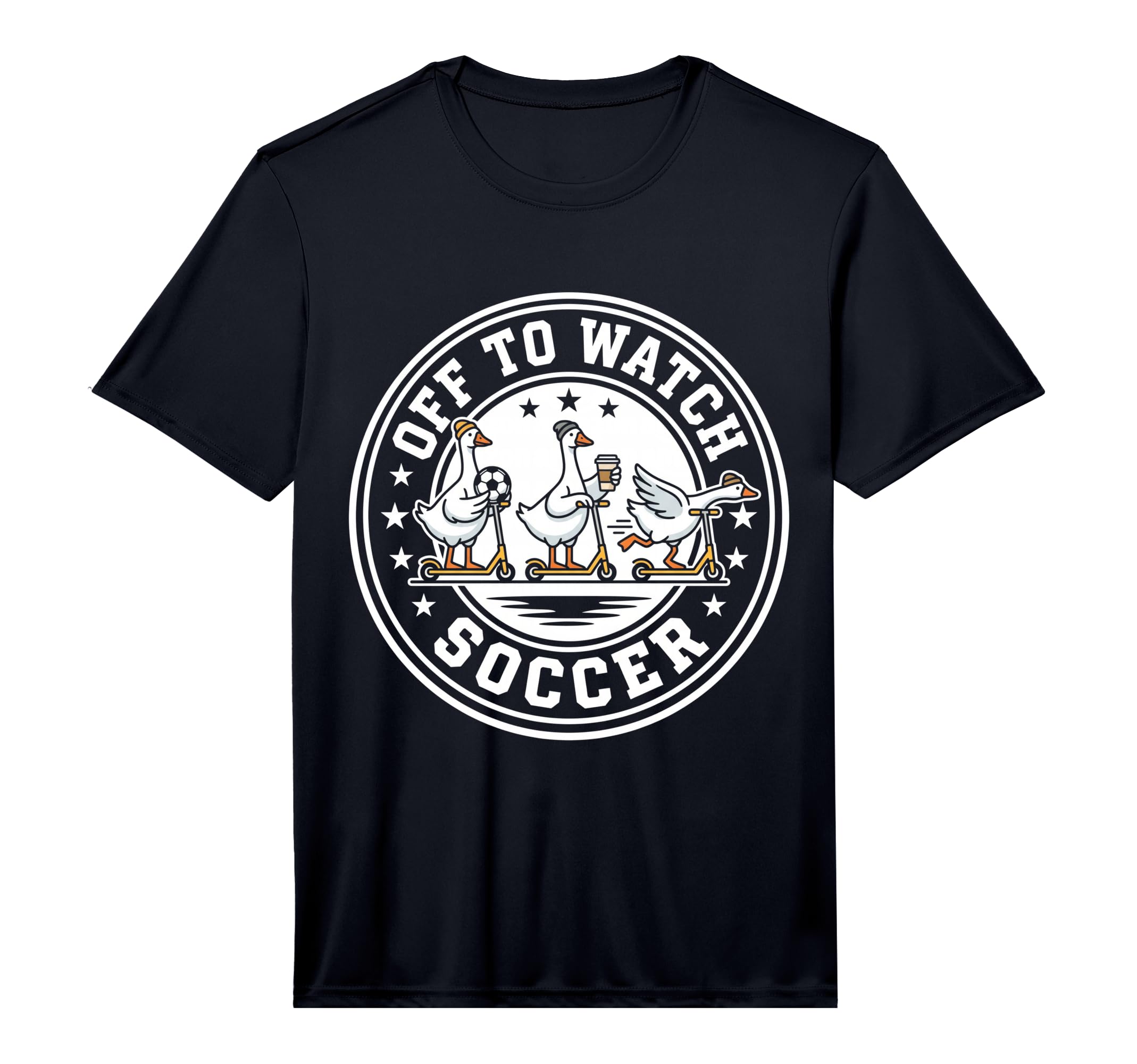 Off To Watch Soccer Silly Goose Funny T-Shirt - Unique Graphic Men Women
