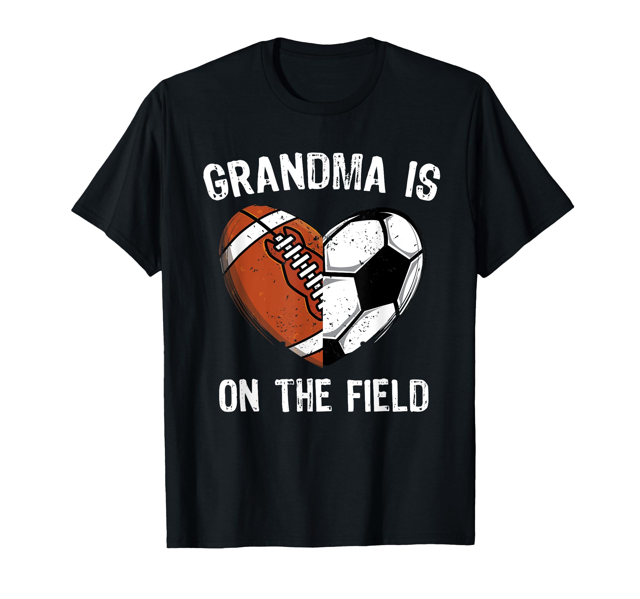 Soccer Grandma Football Heart T-Shirt - Fun Novelty Design Men Women